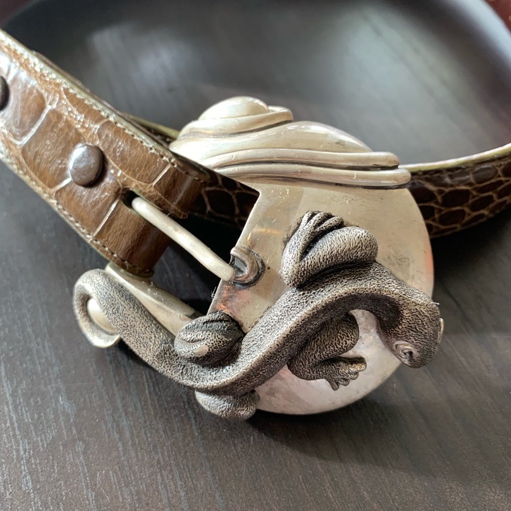 Kieselstein-Cord Crocodile Belt Buckle and Belt